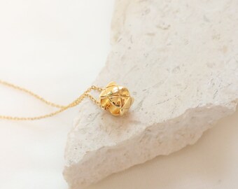 925 Delicate Quilted Necklace Two Styles • Gold Minimalist Classic Necklace for her