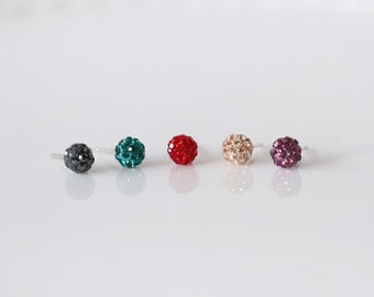 5 Col- PETIT BALL Minimalist Stud Earrings • Beaded Earrings