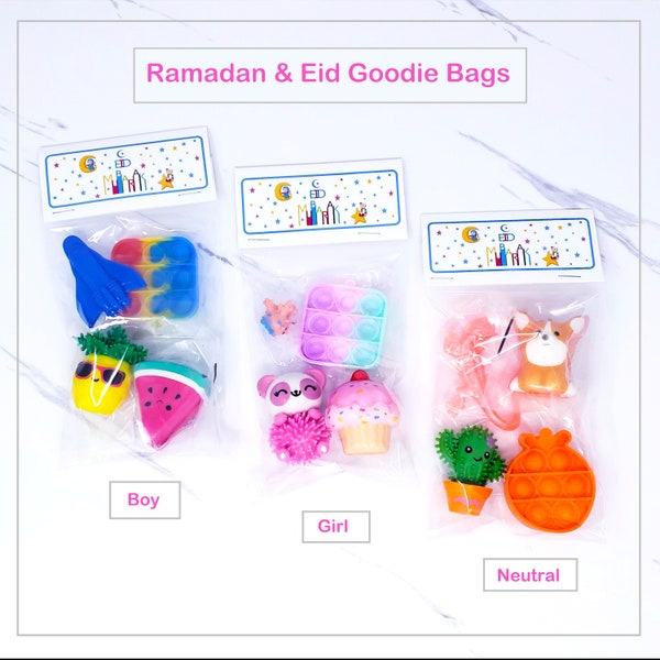 Ramadan or Eid Goodie Bags for boys and girls- a big hit for Ramadan & Eid celebrations, great low price for convenience and toy quality