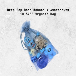 Outer Space Robots and Astronaut Goodie Bag For Boys and Girls, &quot;planet&quot; bouncy ball, mini alien, UFO, party favors, pinata fillers, gift