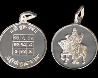 Shukra Graha / Venus Planet Yantra Pendant in Pure Silver 999 Blessed and Energized Navgraha Planetary Locket