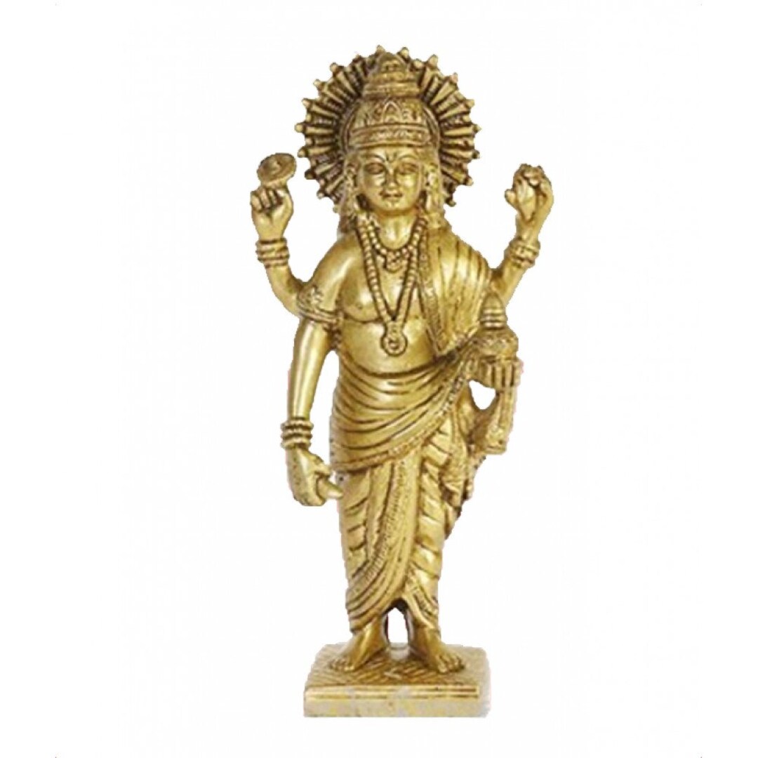 Buy Dhanvantri Idol in Brass / Dhanvantri Statue / Hindu Religion ...