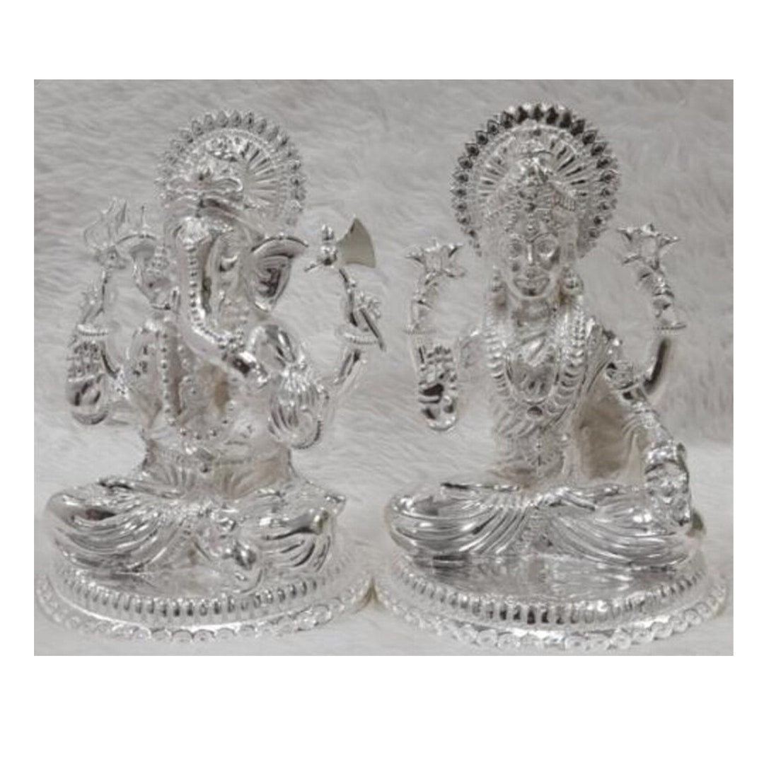 Ganesh Laxmi Idol in Pure 925 Silver / Ganesh Laxmi Statue in Etsy