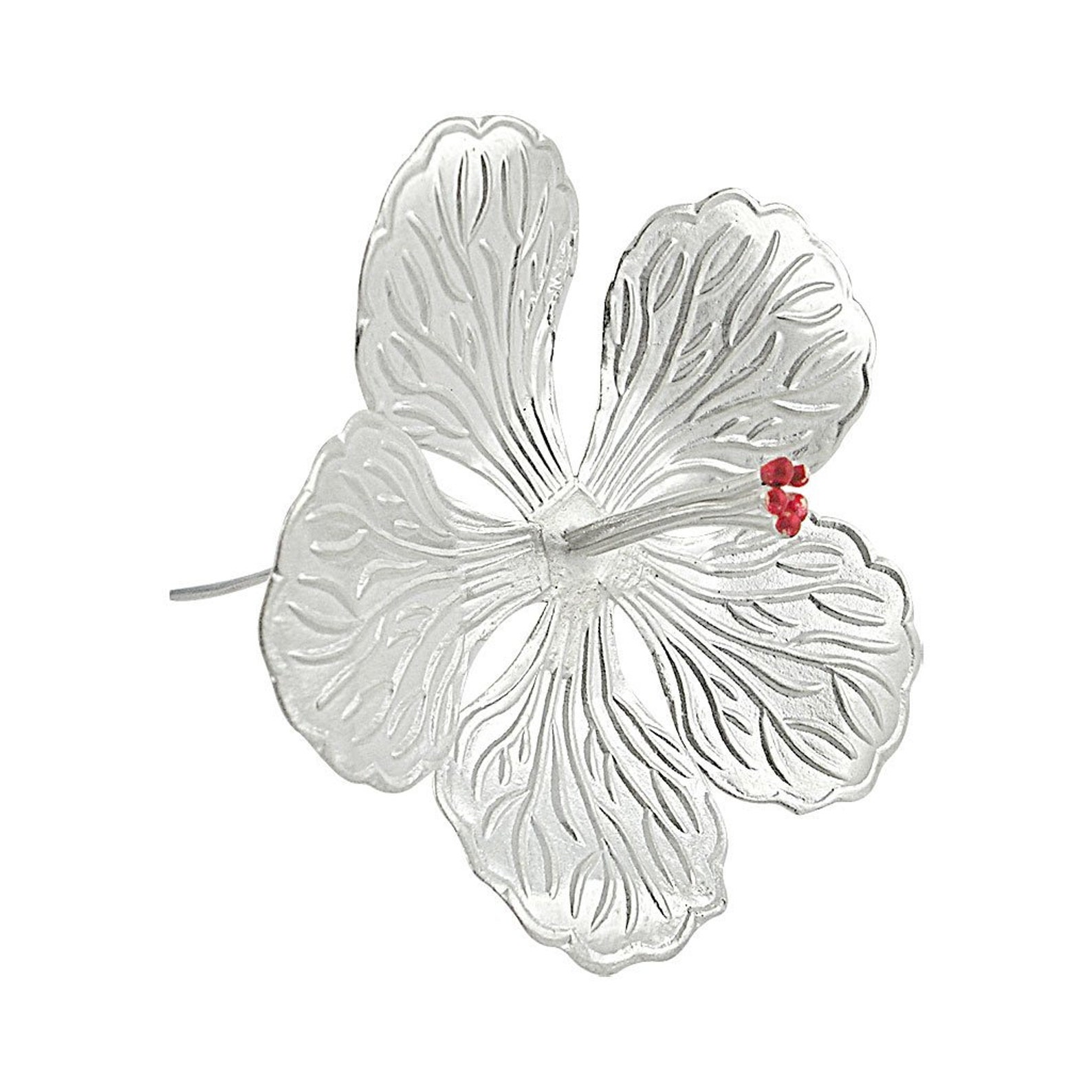 Jaswanti Flower in Pure 925 Silver / Hibiscus Flower in Silver for Puja