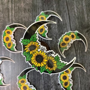 Moon Sunflower Vinyl Stickers