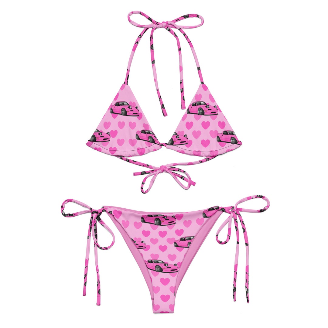 Pink JDM Miata Heart String Bikini - Etsy