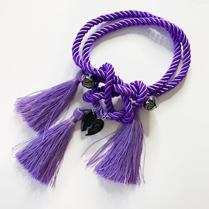 Purple with Purple Tassels - VIP Rope Knot Charm - Good Luck Charm - JDM Car Charm