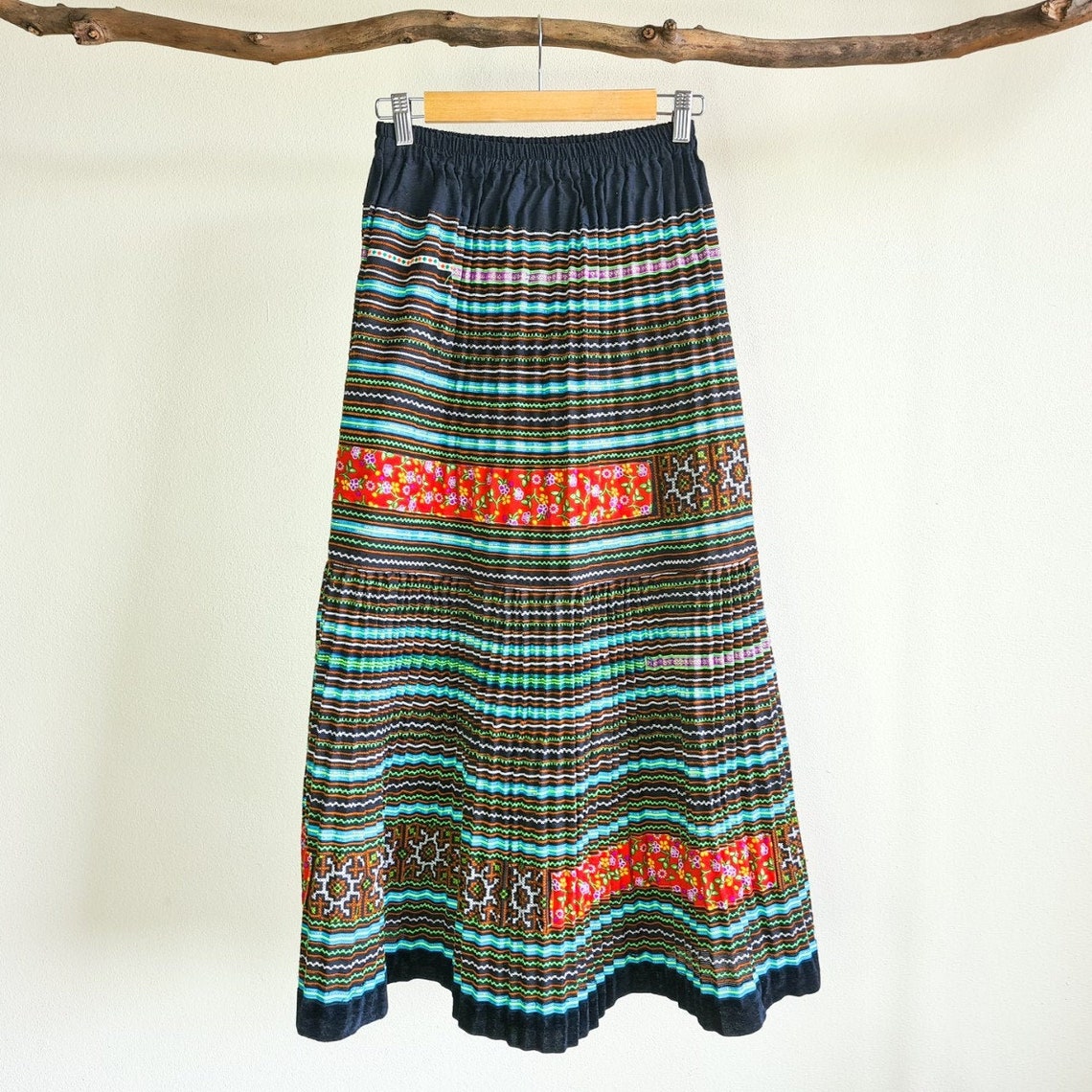 Hmong Pleated Skirt vintage ethnic skirt woman maxi skirt | Etsy