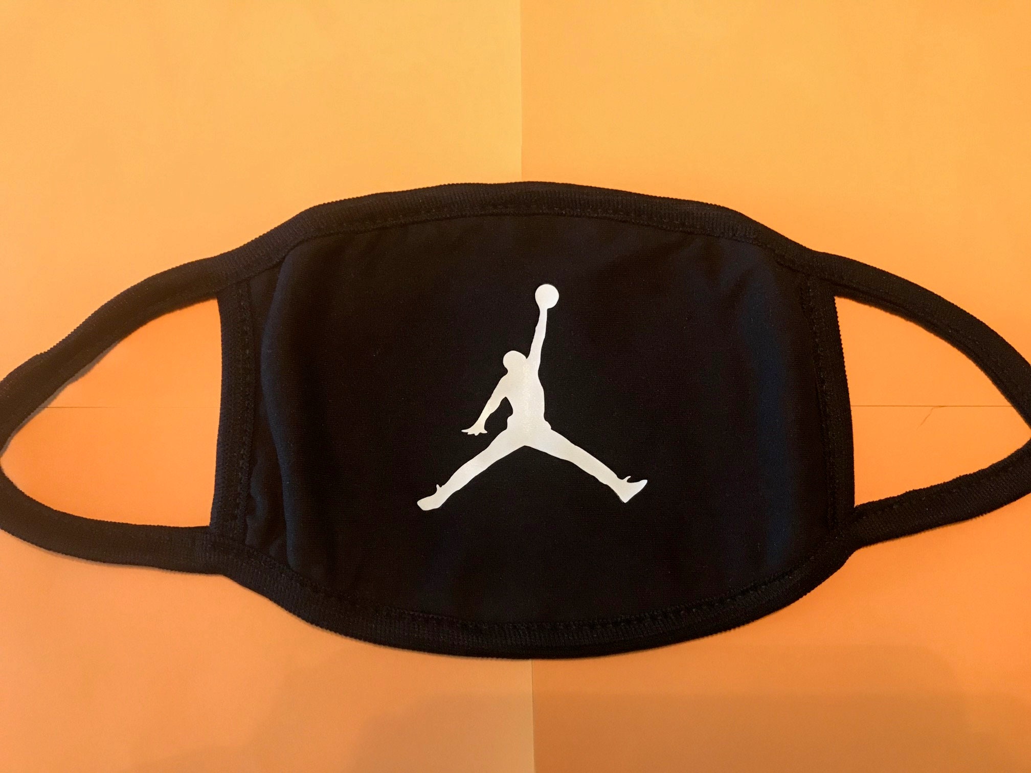 Jordan Face Mask Face Covering Black Facemask Reusable Etsy