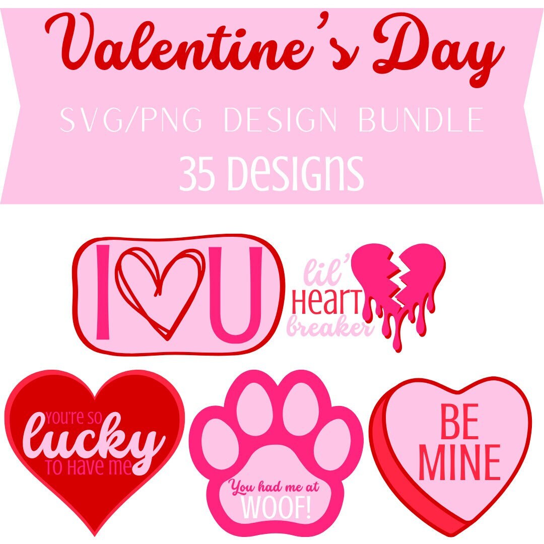 Valentine's Day SVG PNG Bundle – DIY Designs (digital Download - Etsy