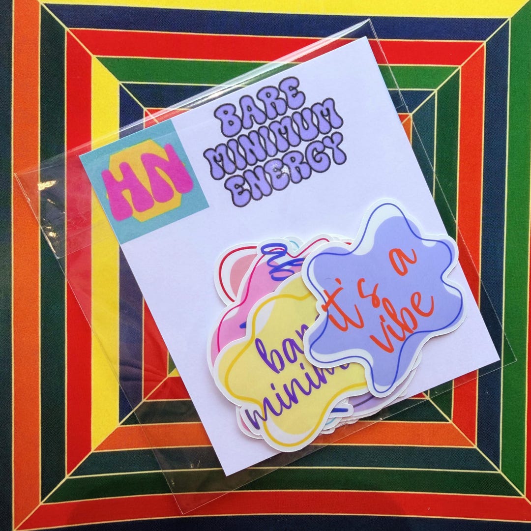 Bare Minimum Energy Sticker Pack – Waterproof Vinyl Decals for Planner ...
