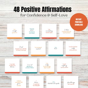 Digital Affirmation Cards, Positive Affirmation Deck, Motivational Printable Cards, Encouragement Cards, Self-Care Printables, Self-Love