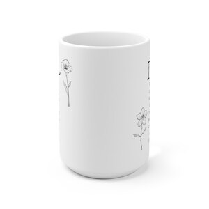 I Am Strong Mug, Minimalist Mug, Botanical Mug, Positive Affirmations, Positive Mug, Inspirational Mug, Mindfulness Gift, Affirmation Gift image 2
