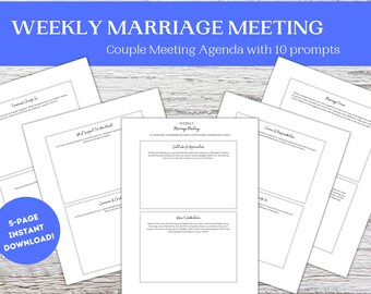 Weekly Couple Meeting, Weekly Marriage Meeting, Couple Meeting Planner, Marriage Meeting Agenda, Meeting Template, Relationship Meeting