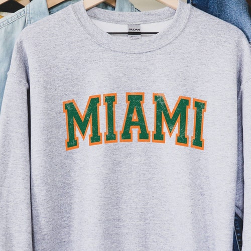 Vintage Miami Sweatshirt Miami Fan Crewneck Sweatshirt - Etsy