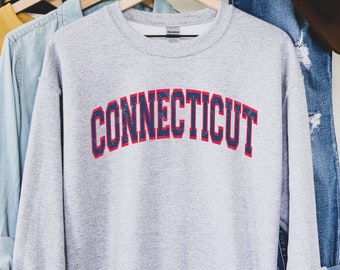 Vintage Connecticut Sweatshirt, Connecticut Fan Crewneck Sweatshirt, Distressed Connecticut Sweater, Connecticut Gift, College Student gift