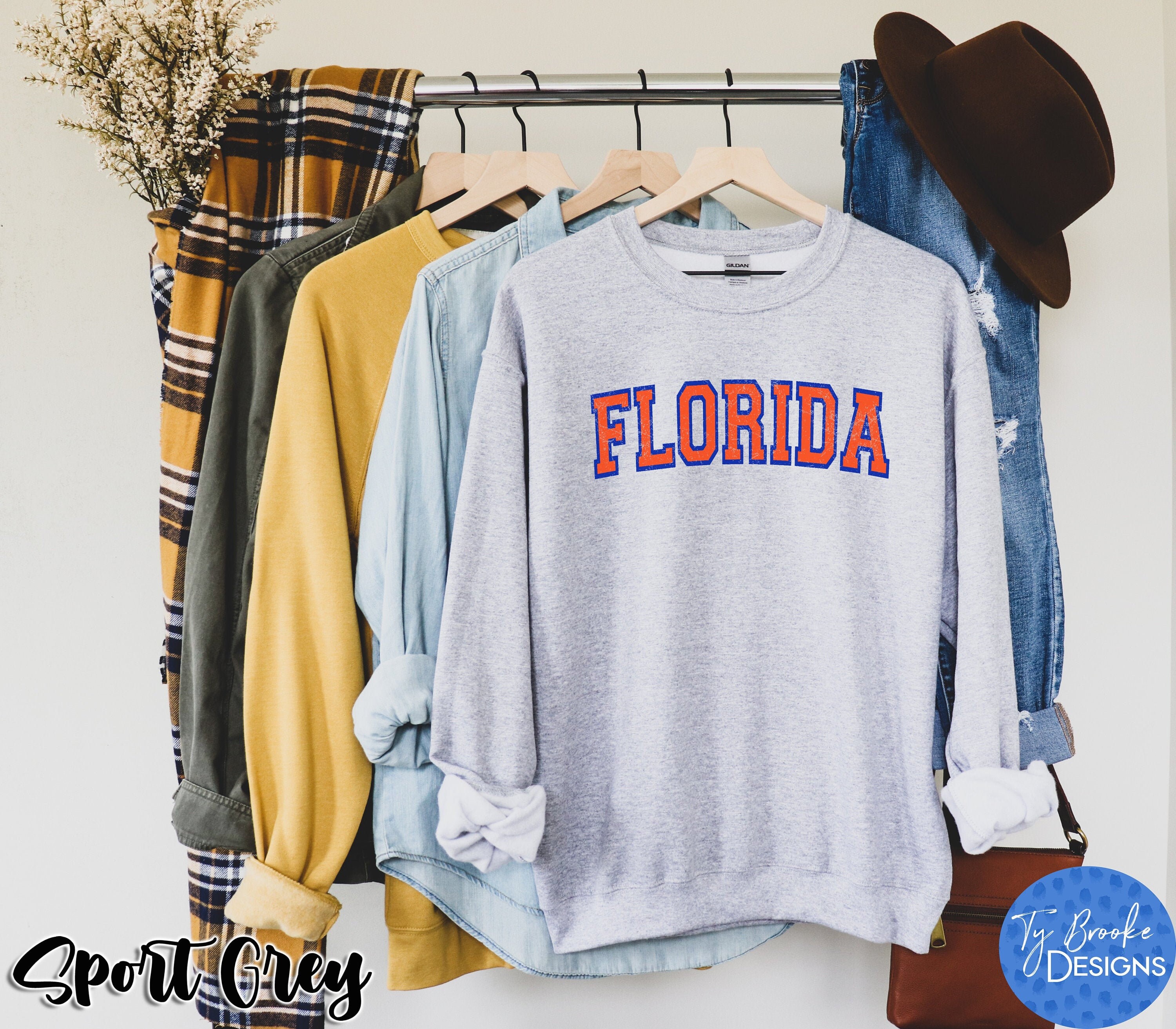 Vintage Florida Sweatshirt, Florida Fan Crewneck Sweatshirt, Distress…