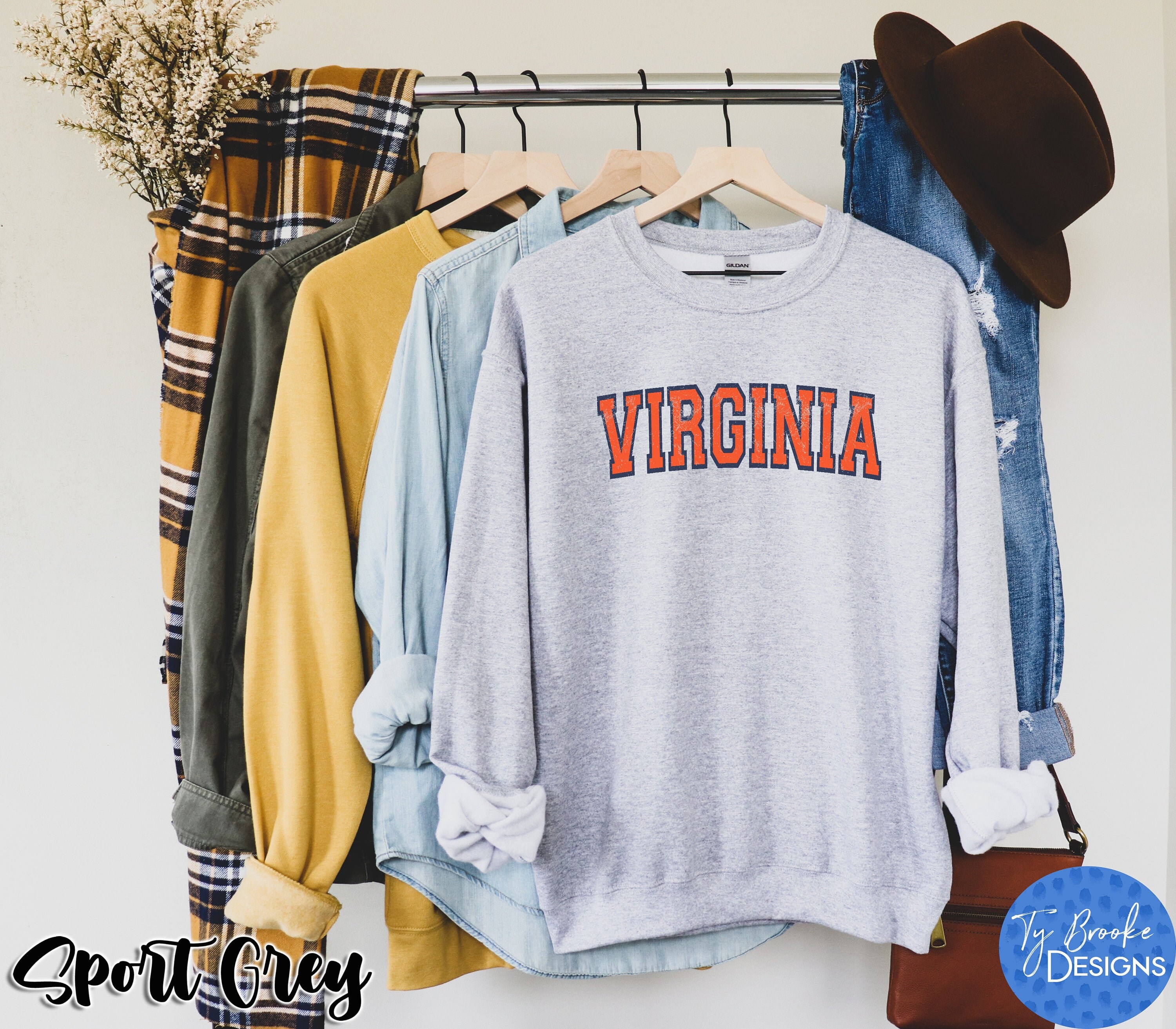 Vintage Virginia Sweatshirt Virginia Fan Crewneck Sweatshirt Etsy