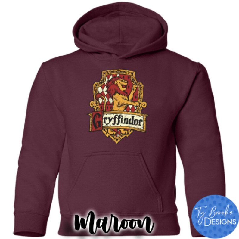 YOUTH Gryffindor Hogwarts Hoodie Harry Potter Gryffindor Etsy