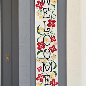 Red Flower Welcome Sign