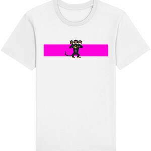 3 Headed Monkey Monkey Island Unisex Organic T-shirt Black or White image 2