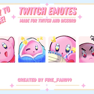 Cute Kirby Emotes | Twitch and Discord|