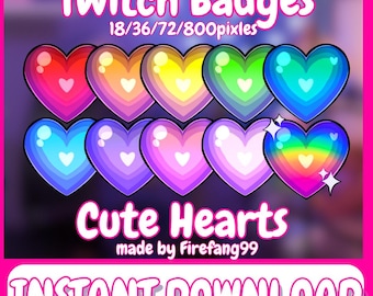 Cute Heart Badges | Twitch badges | set