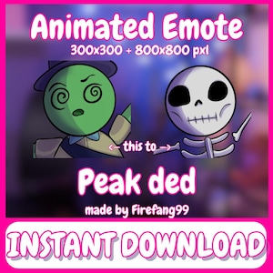 Animated Emote || Peak dead || twitch streamer emoji | discord emoji | death | skeleton