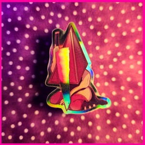 Cute Pyramid head // Silent hill // holographic Vinyl sticker // waterproof // cute sticker