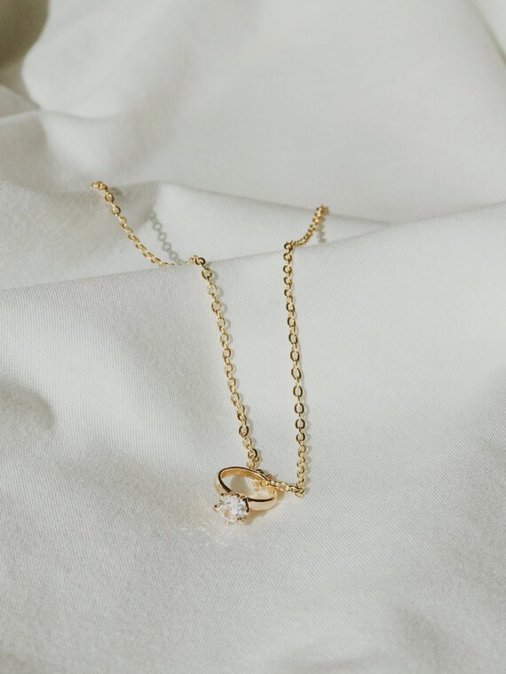 Mini ring necklace deals