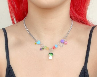 mushroom linked necklace