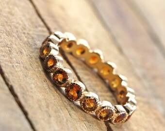 925スターリングシルバーイエローシトリンバンドリングサイズ9.00宝石ファインジュエリーギフト用彼女 シトリンリング：925スターリングシルバーバンド、ゴールドポリッシュ