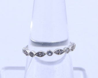 Cubic Zirconia Sterling Silver Ring: Minimalist Band