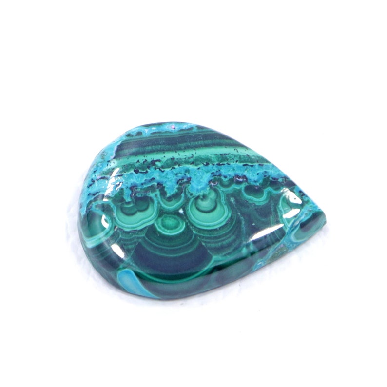 Amazing Quality 38 Cts Azurite Malachite Chrysocolla 21*28 MM Pear Shape Green Blue Azurite Malachite Chrysocolla Flat Back Cabochon