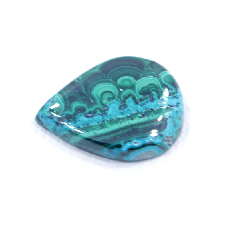 Amazing Quality 38 Cts Azurite Malachite Chrysocolla 21*28 MM Pear Shape Green Blue Azurite Malachite Chrysocolla Flat Back Cabochon
