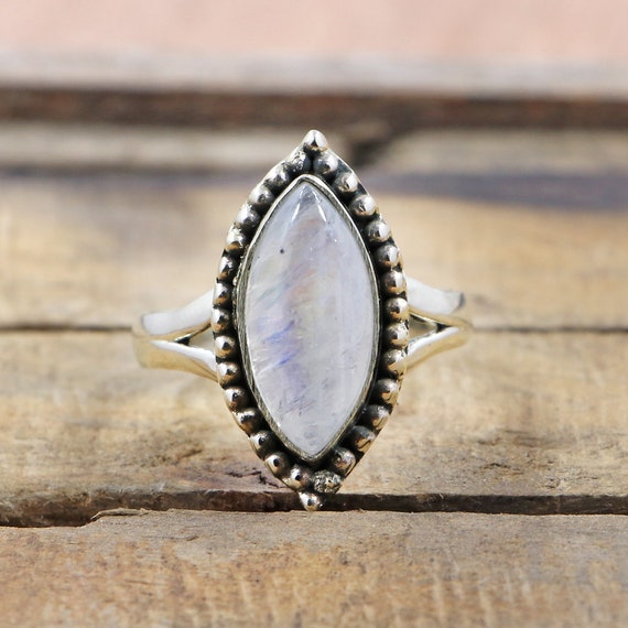 レインボームーンストーンリング#9