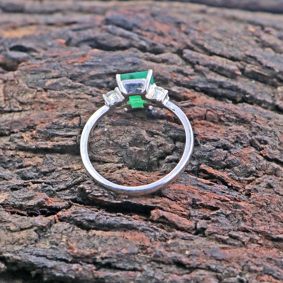 Octagon shop emerald ring