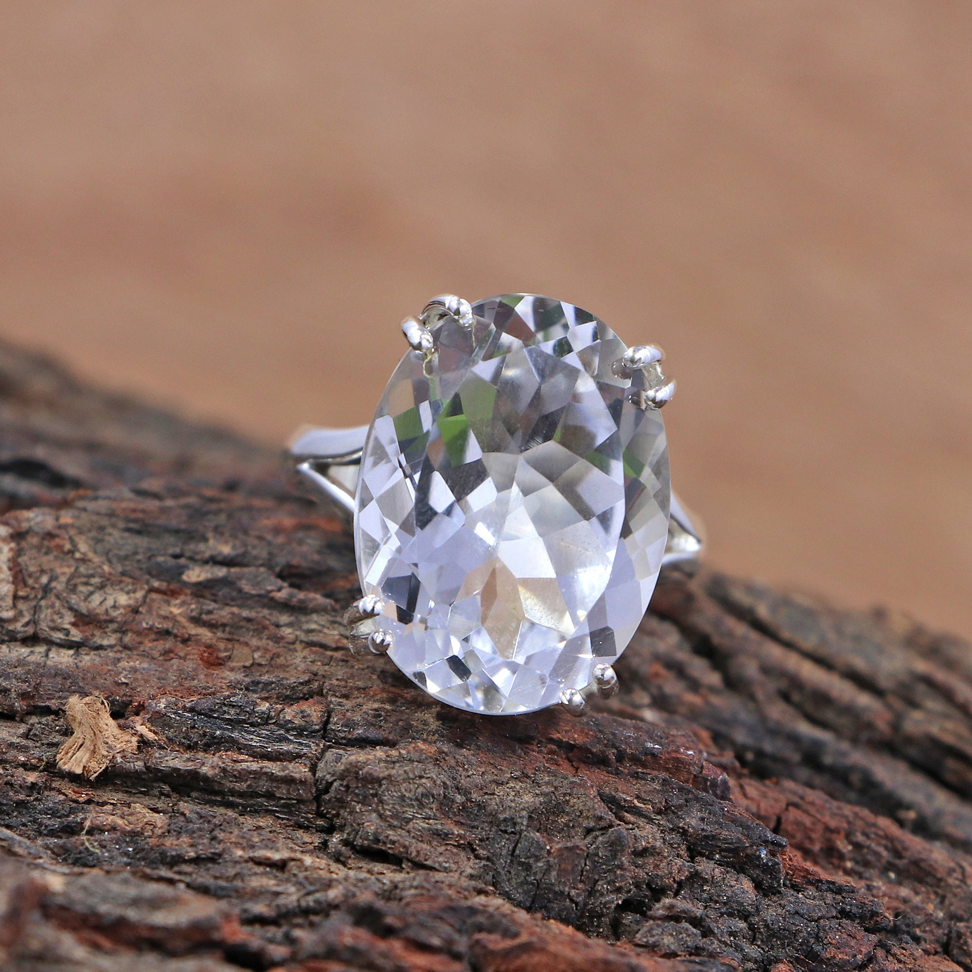 Beautiful Ring of Crystal /925 Sterling Silver Ring of Crystal/ 1520 MM