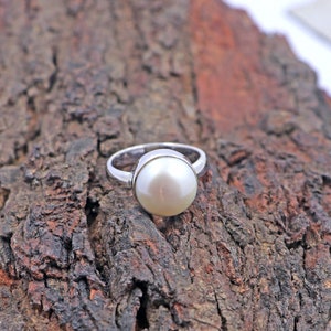 A Ring Is A Halo On Your Finger! Feel Special With Pearl Ring- 925 Sterling Silver Ring- Pearl Coin Ring- For Gift
