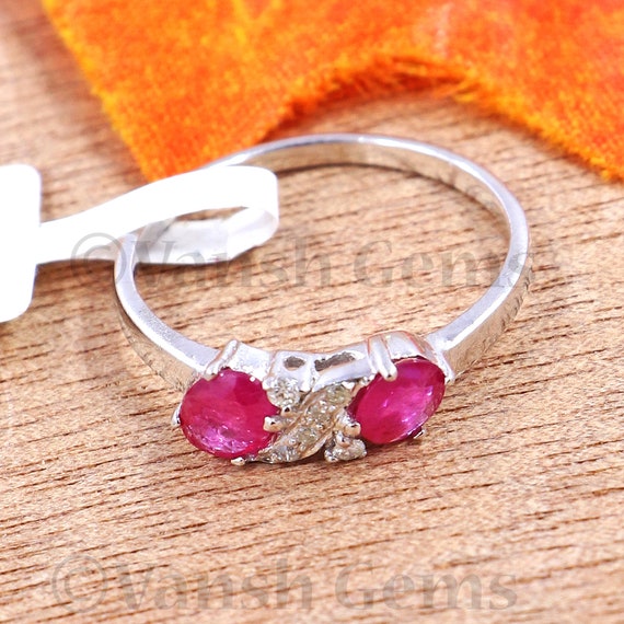 Buy Just Wow Finger Band of Ruby Moissanite 925 Sterling Silver Ring Birthstone Ring Engagement Ring Gift for Her Online in India Etsy