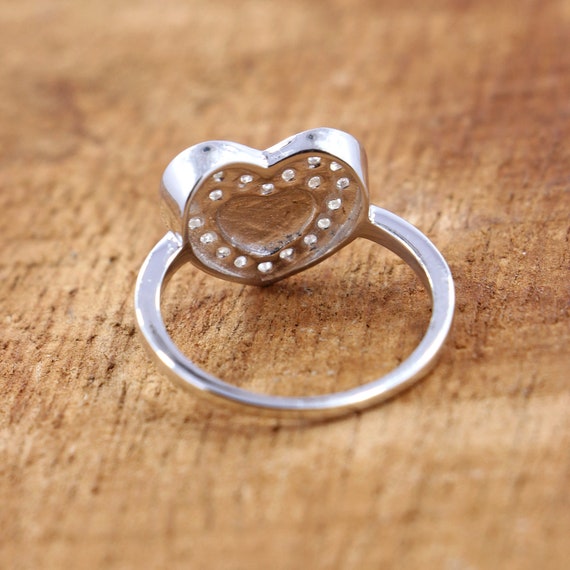 Cubic Zirconia Heart Ring: 925 Sterling Silver - Etsy