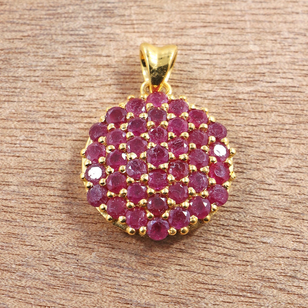 Amazing Pendant of Ruby for Someone Special/ 3 MM Round Ruby Pendant ...