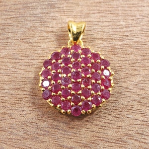 Amazing Pendant Of Ruby For Someone Special/ 3 MM Round Ruby Pendant/925 Sterling Silver Ruby Pendant/ Gold Plated Ruby Pendant