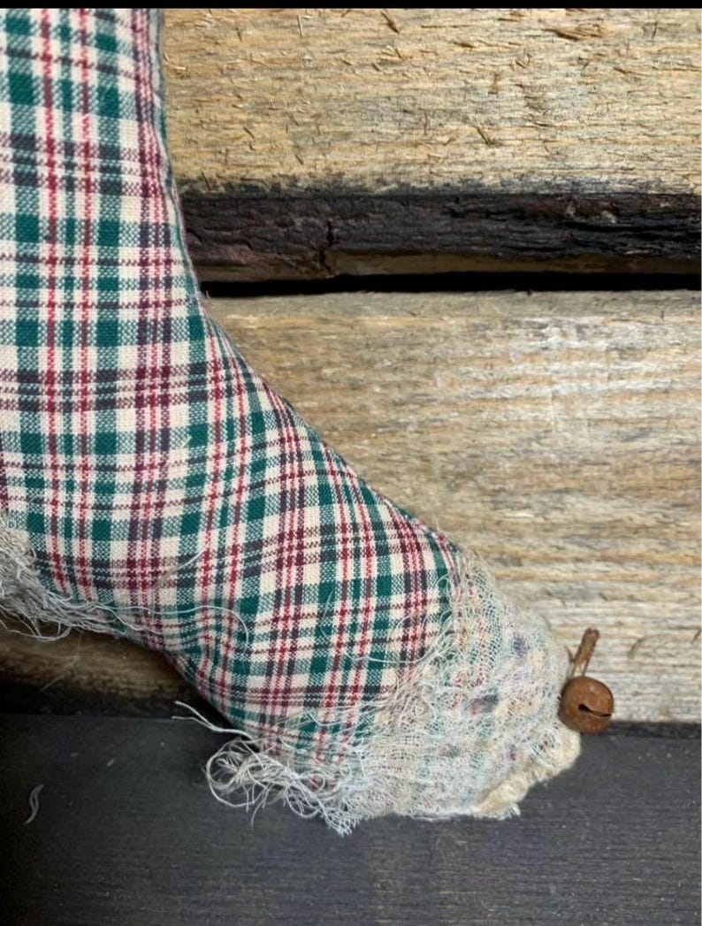 Primitive Rustic Christmas Stocking With Gingerbread Tree - Etsy