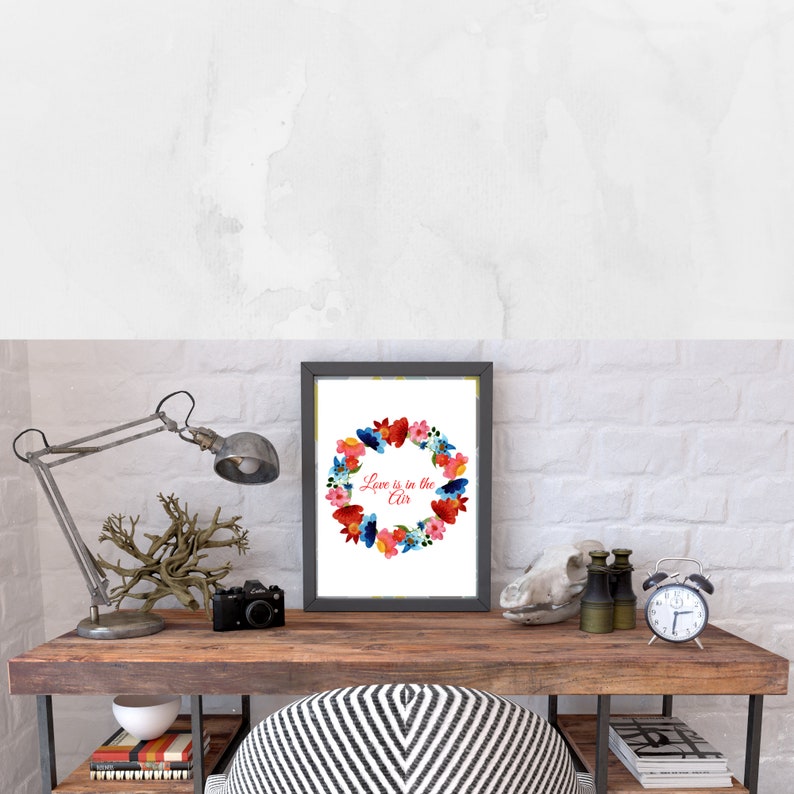Love is in the Air Wall Art Printable Motivational Daily Etsy