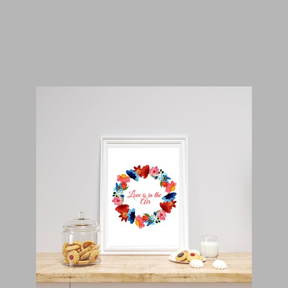 Love is in the Air Wall Art Printable Motivational Daily Etsy