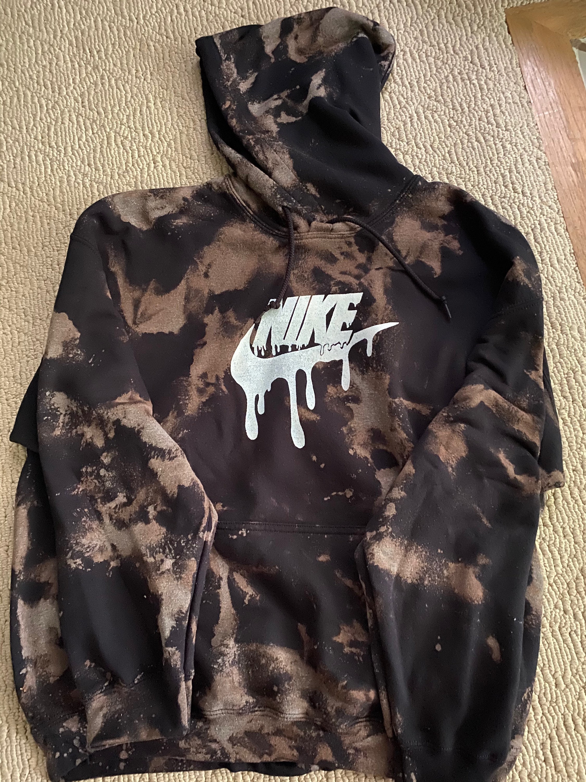 Drip Nike acid washed drawstring hoodie | Etsy