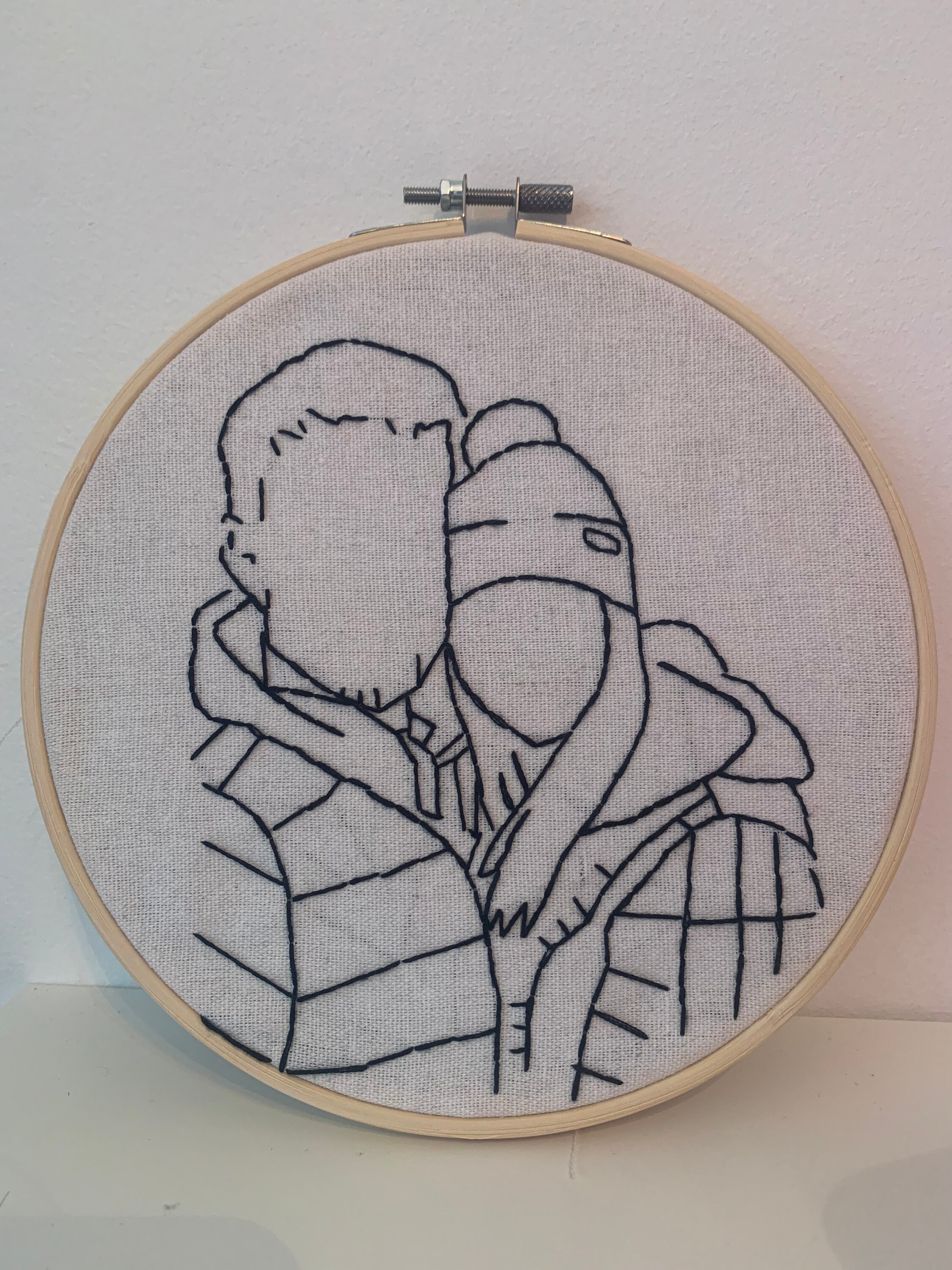 Embroidered line Portrait Etsy