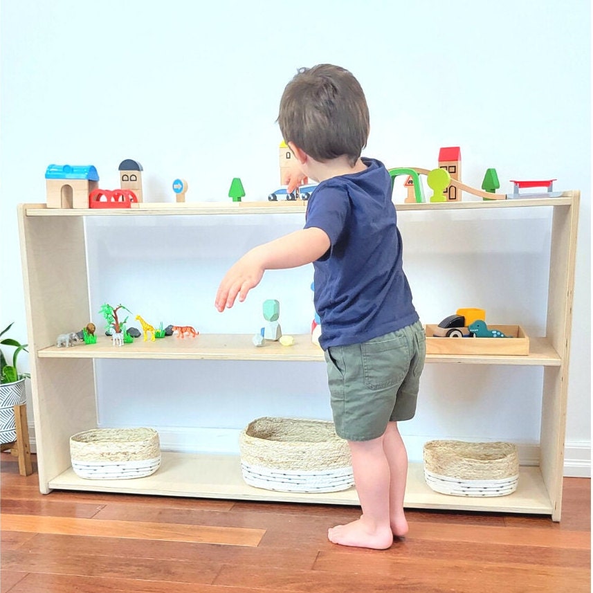 44 Wide Montessori Shelf Large Free Standing Shelving for Kids