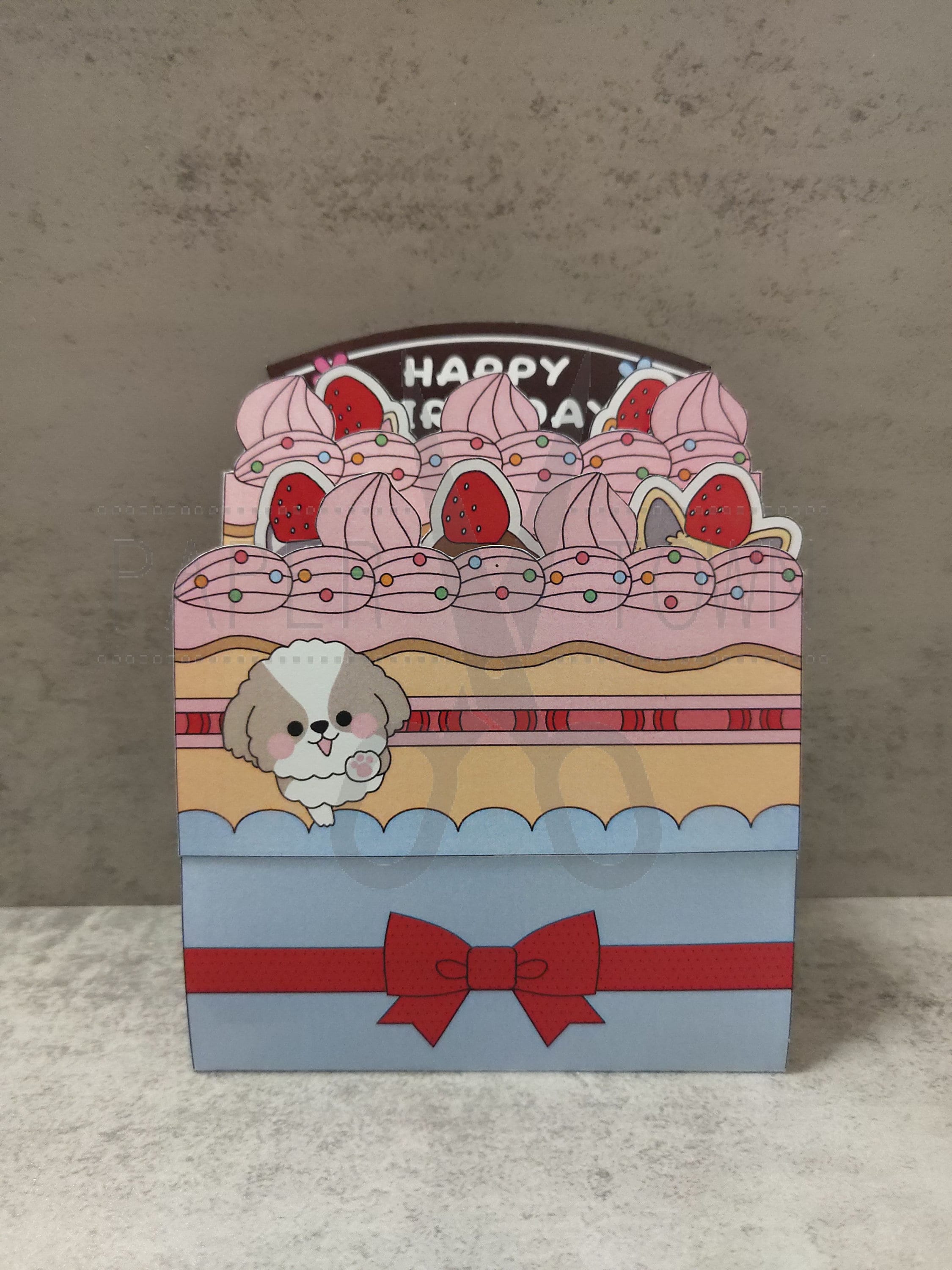 Color Template Puppy 3D Cake Pop up Card - Etsy